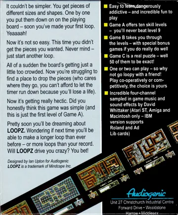 Loopz box cover back