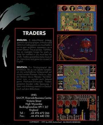 Traders box cover back